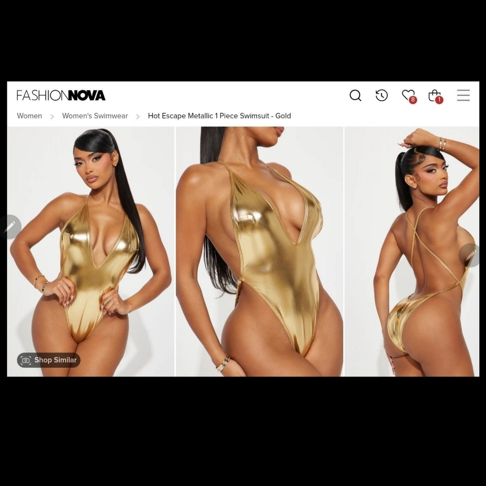 Gold One Piece Fashion Nova Swim Suit